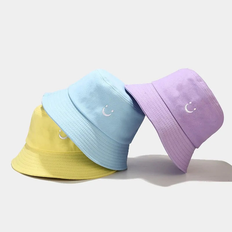 Embroidery Smile Face Expression Bucket Hat