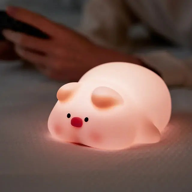 LED Night Lights Cute Sheep Panda Rabbit Silicone Lamp