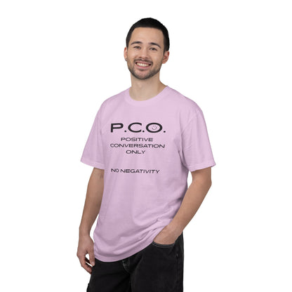 PCO - Positive Speech Reminder T-Shirt — 'No Negative Conversations' Motivational Tee