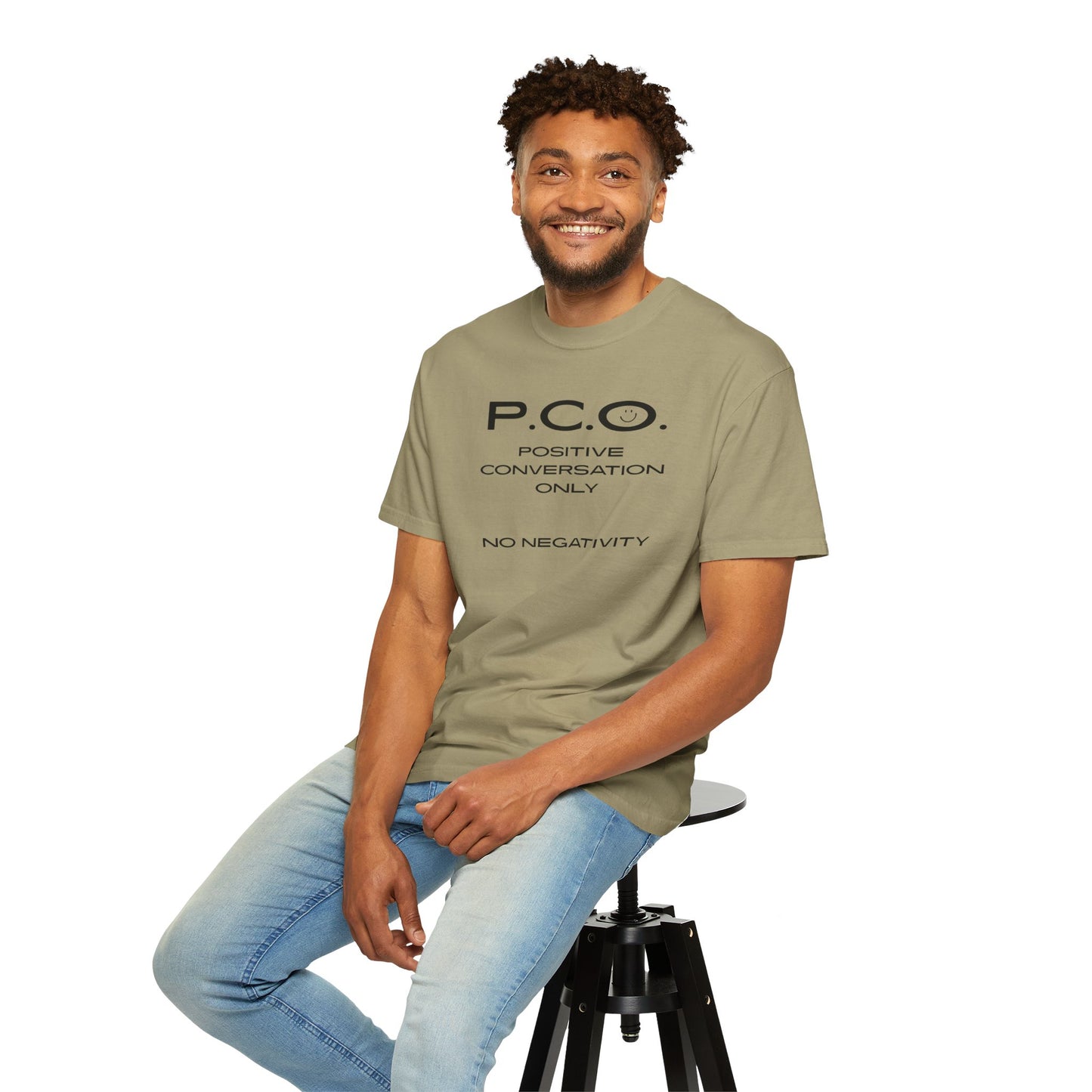 PCO - Positive Speech Reminder T-Shirt — 'No Negative Conversations' Motivational Tee