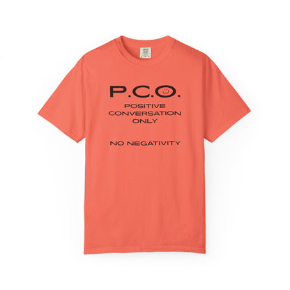 PCO - Positive Speech Reminder T-Shirt — 'No Negative Conversations' Motivational Tee