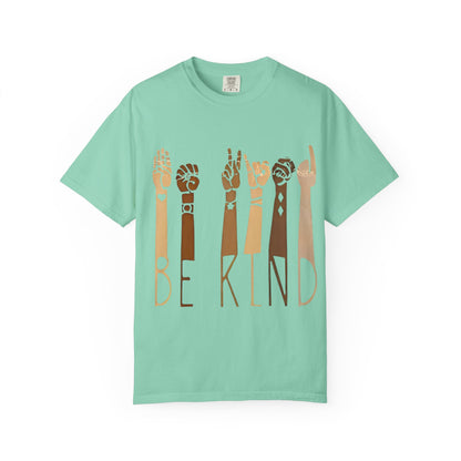 Be Kind T-Shirt — Diverse Hands ASL Design