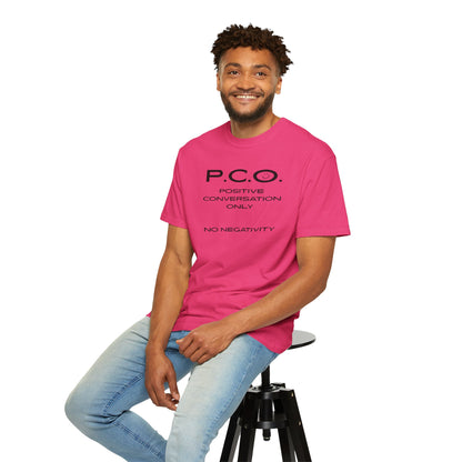 PCO - Positive Speech Reminder T-Shirt — 'No Negative Conversations' Motivational Tee