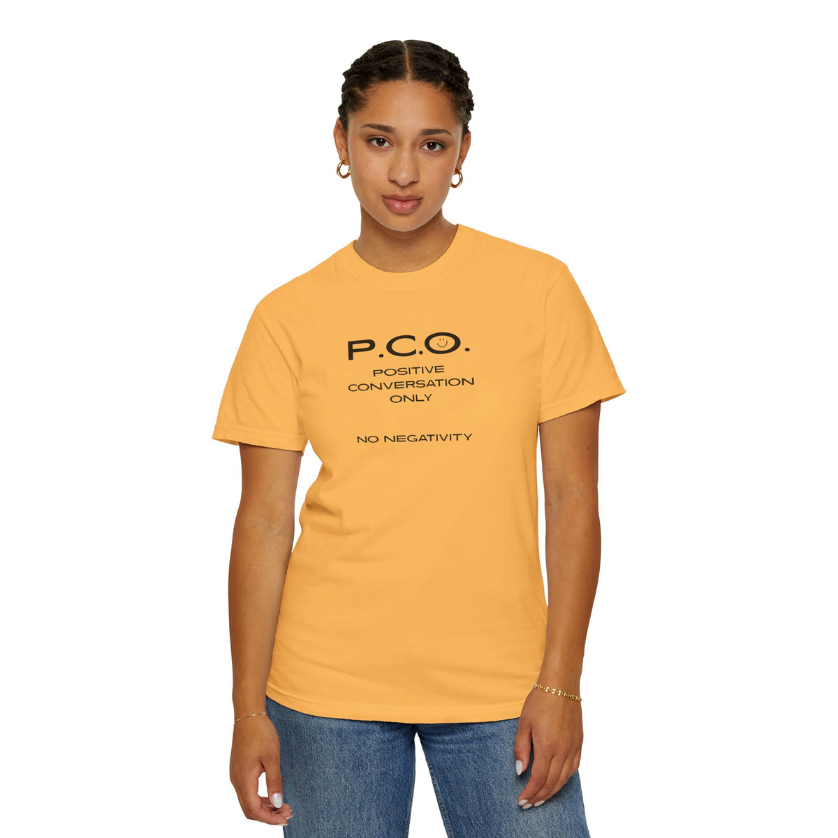 PCO - Positive Speech Reminder T-Shirt — 'No Negative Conversations' Motivational Tee