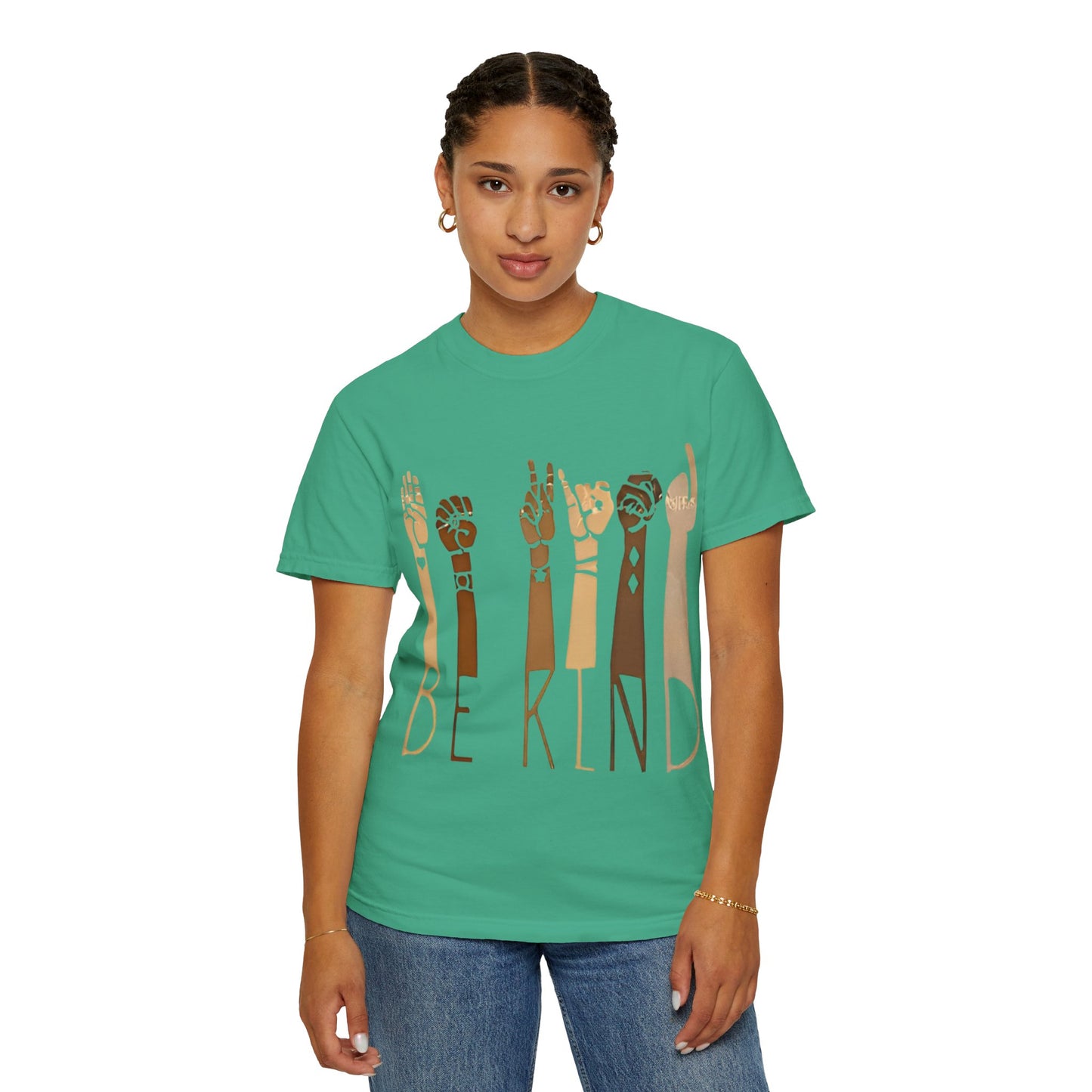 Be Kind T-Shirt — Diverse Hands ASL Design