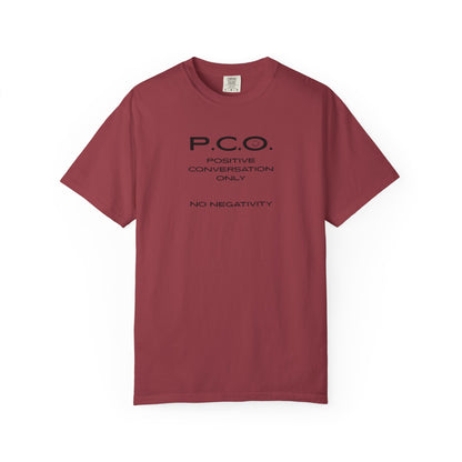 PCO - Positive Speech Reminder T-Shirt — 'No Negative Conversations' Motivational Tee