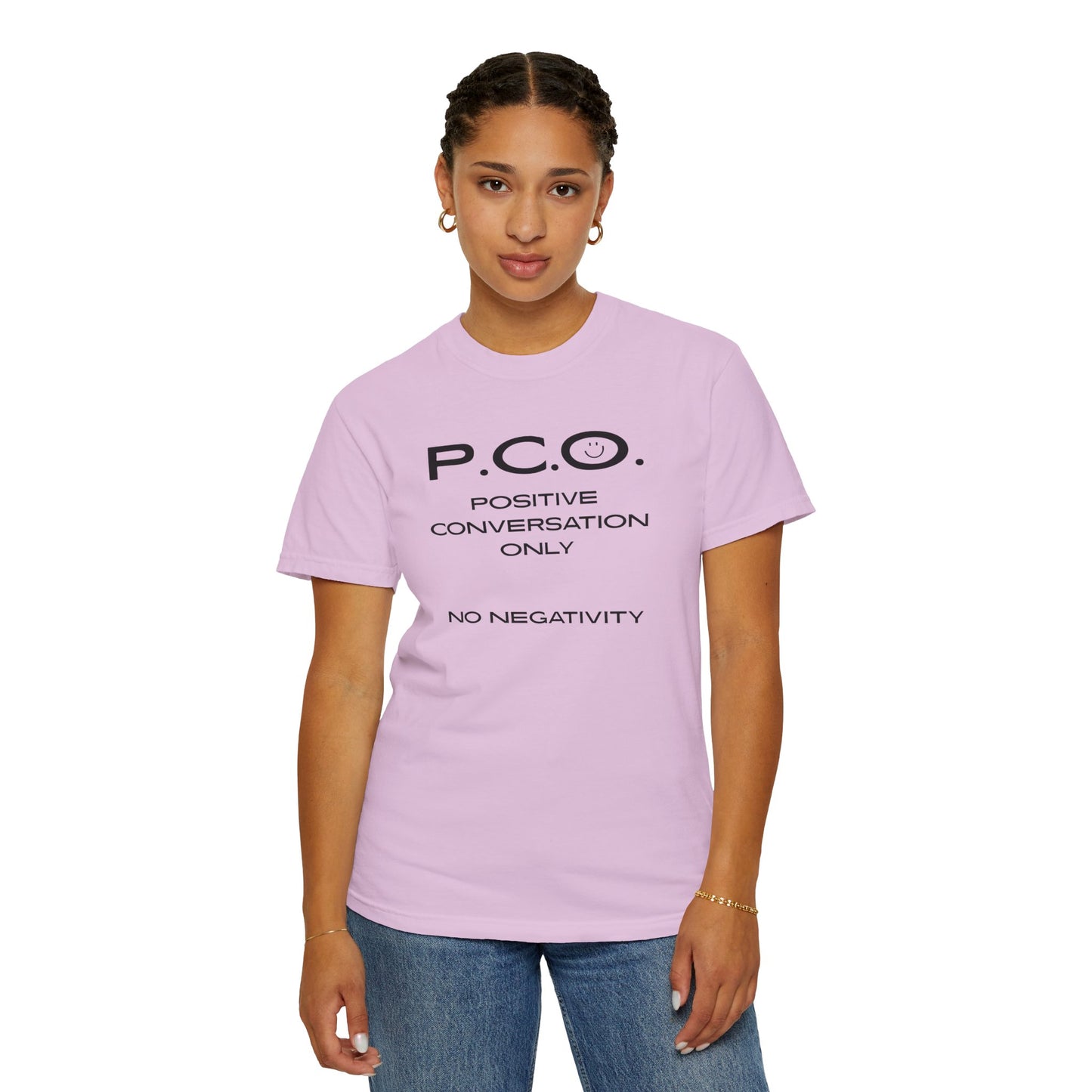 PCO - Positive Speech Reminder T-Shirt — 'No Negative Conversations' Motivational Tee