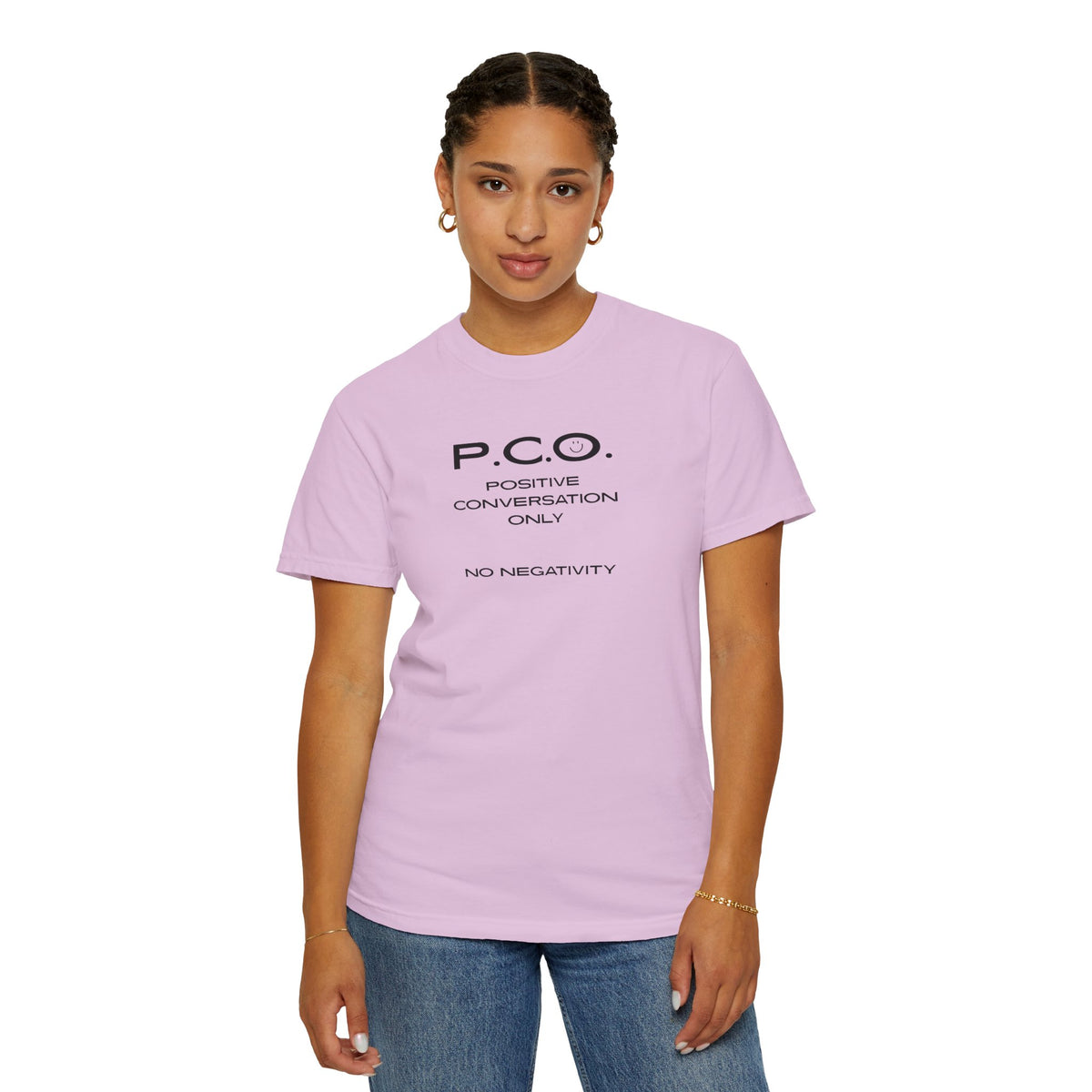 PCO - Positive Speech Reminder T-Shirt — 'No Negative Conversations' Motivational Tee