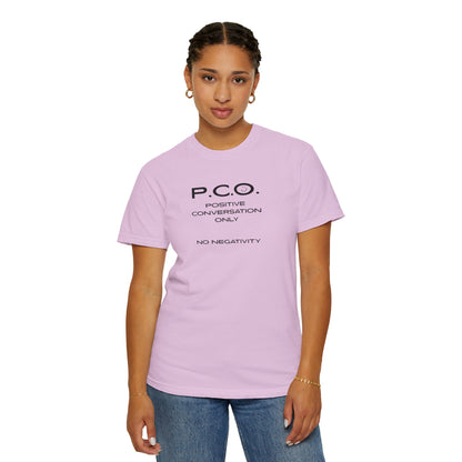 PCO - Positive Speech Reminder T-Shirt — 'No Negative Conversations' Motivational Tee