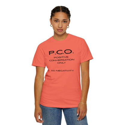 PCO - Positive Speech Reminder T-Shirt — 'No Negative Conversations' Motivational Tee