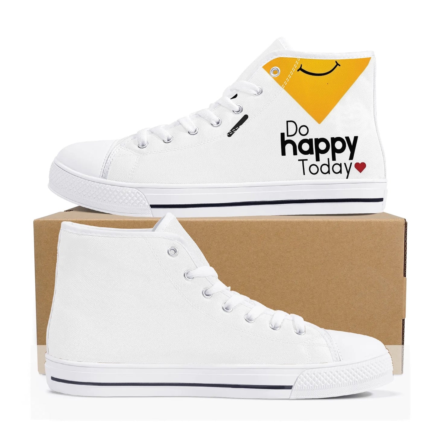 Mens High Top Canvas Shoes - Customized Tongue