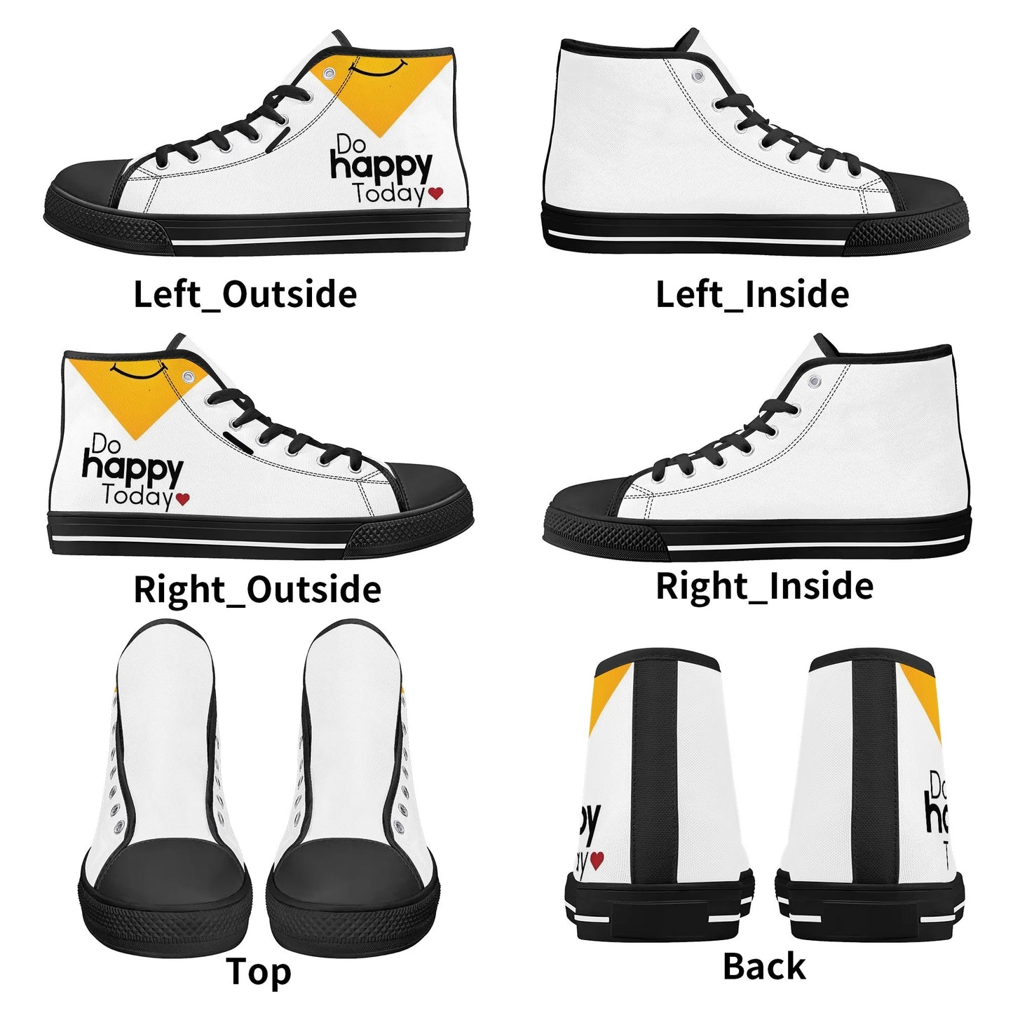 Mens High Top Canvas Shoes - Customized Tongue