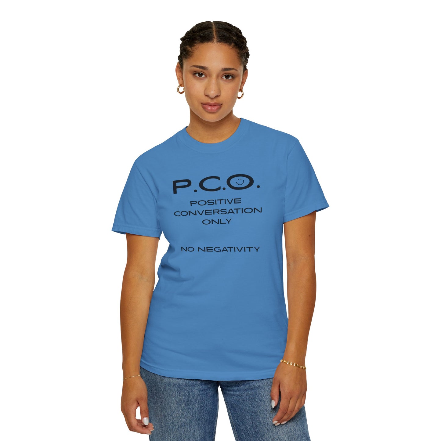 PCO - Positive Speech Reminder T-Shirt — 'No Negative Conversations' Motivational Tee