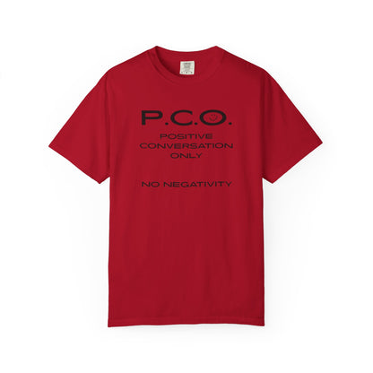 PCO - Positive Speech Reminder T-Shirt — 'No Negative Conversations' Motivational Tee