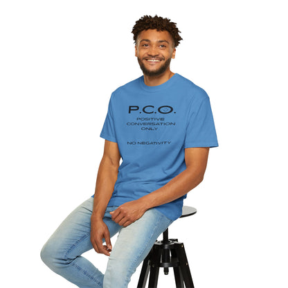PCO - Positive Speech Reminder T-Shirt — 'No Negative Conversations' Motivational Tee