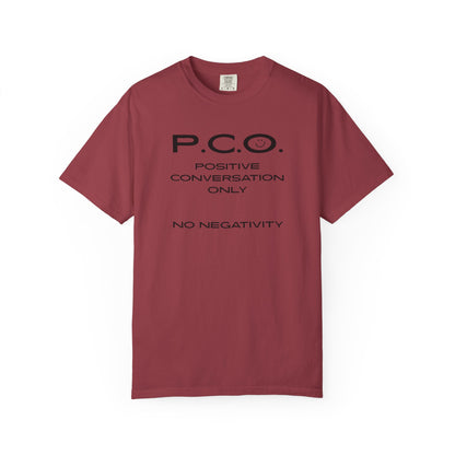 PCO - Positive Speech Reminder T-Shirt — 'No Negative Conversations' Motivational Tee
