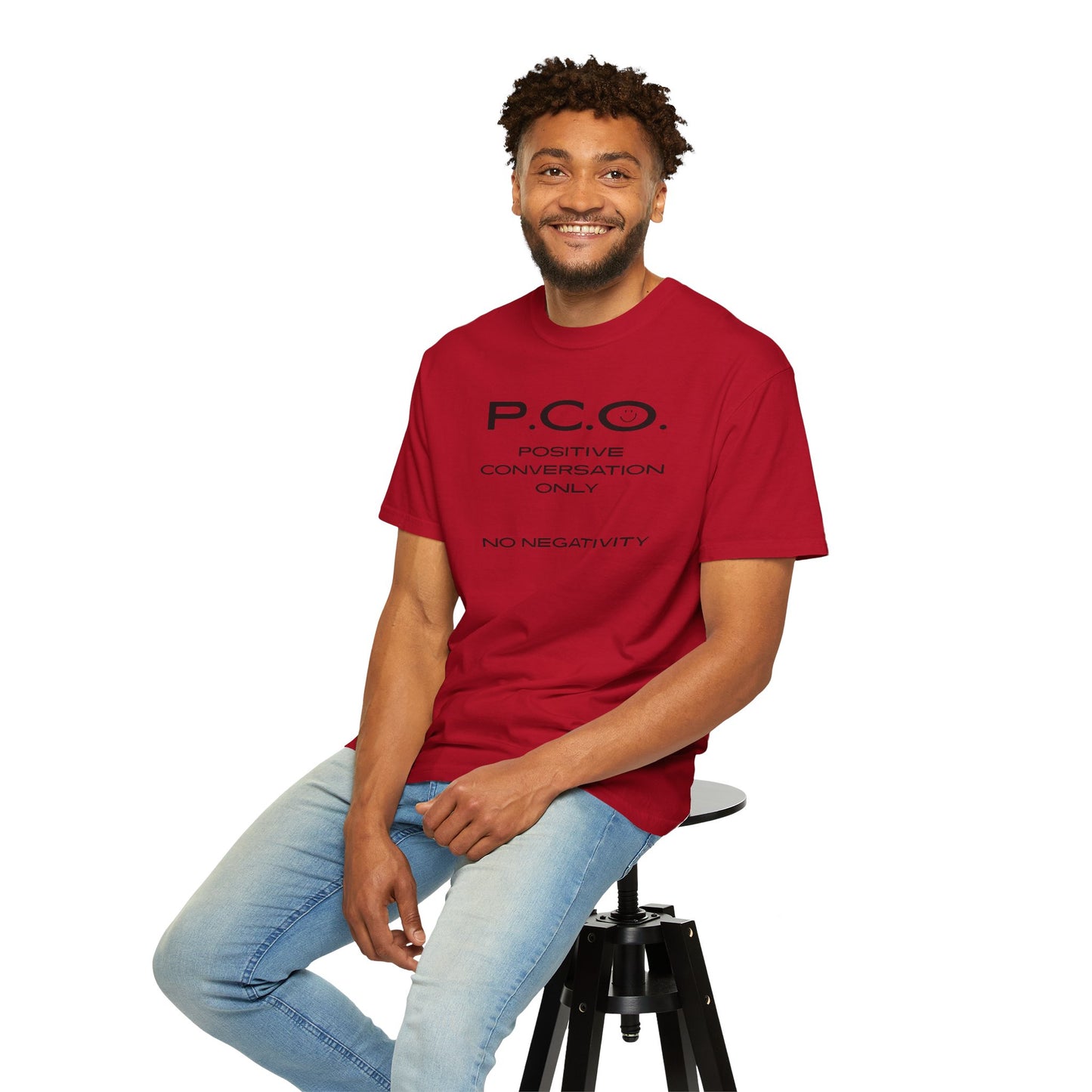 PCO - Positive Speech Reminder T-Shirt — 'No Negative Conversations' Motivational Tee