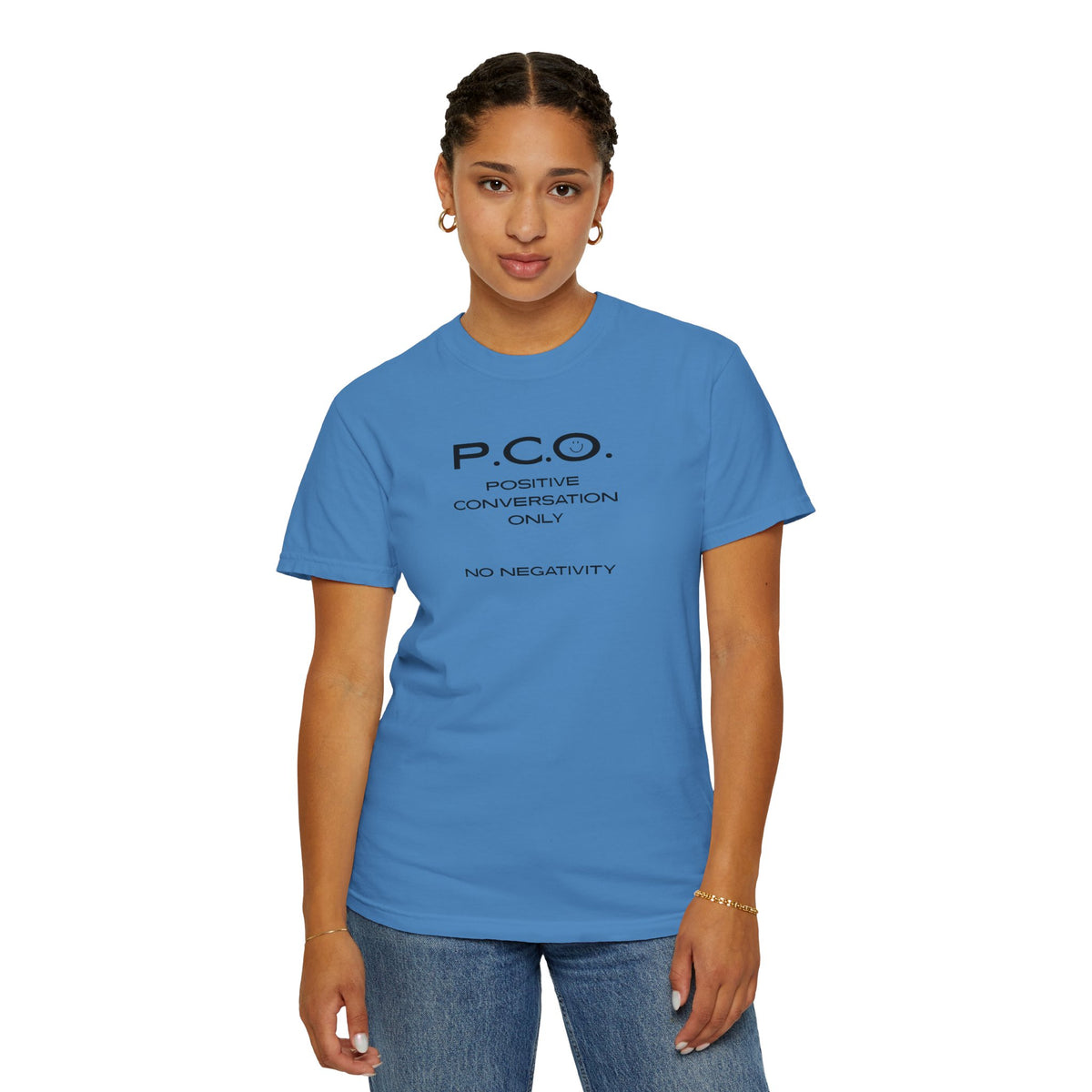 PCO - Positive Speech Reminder T-Shirt — 'No Negative Conversations' Motivational Tee