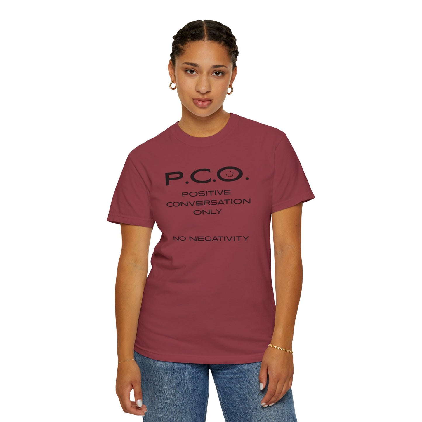 PCO - Positive Speech Reminder T-Shirt — 'No Negative Conversations' Motivational Tee