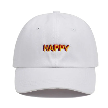 Slouch Happy Text Logo Dad Hat