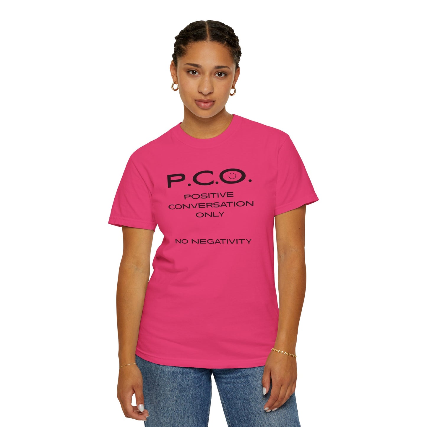 PCO - Positive Speech Reminder T-Shirt — 'No Negative Conversations' Motivational Tee