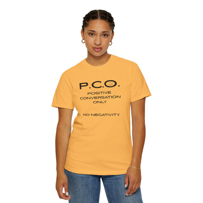 PCO - Positive Speech Reminder T-Shirt — 'No Negative Conversations' Motivational Tee