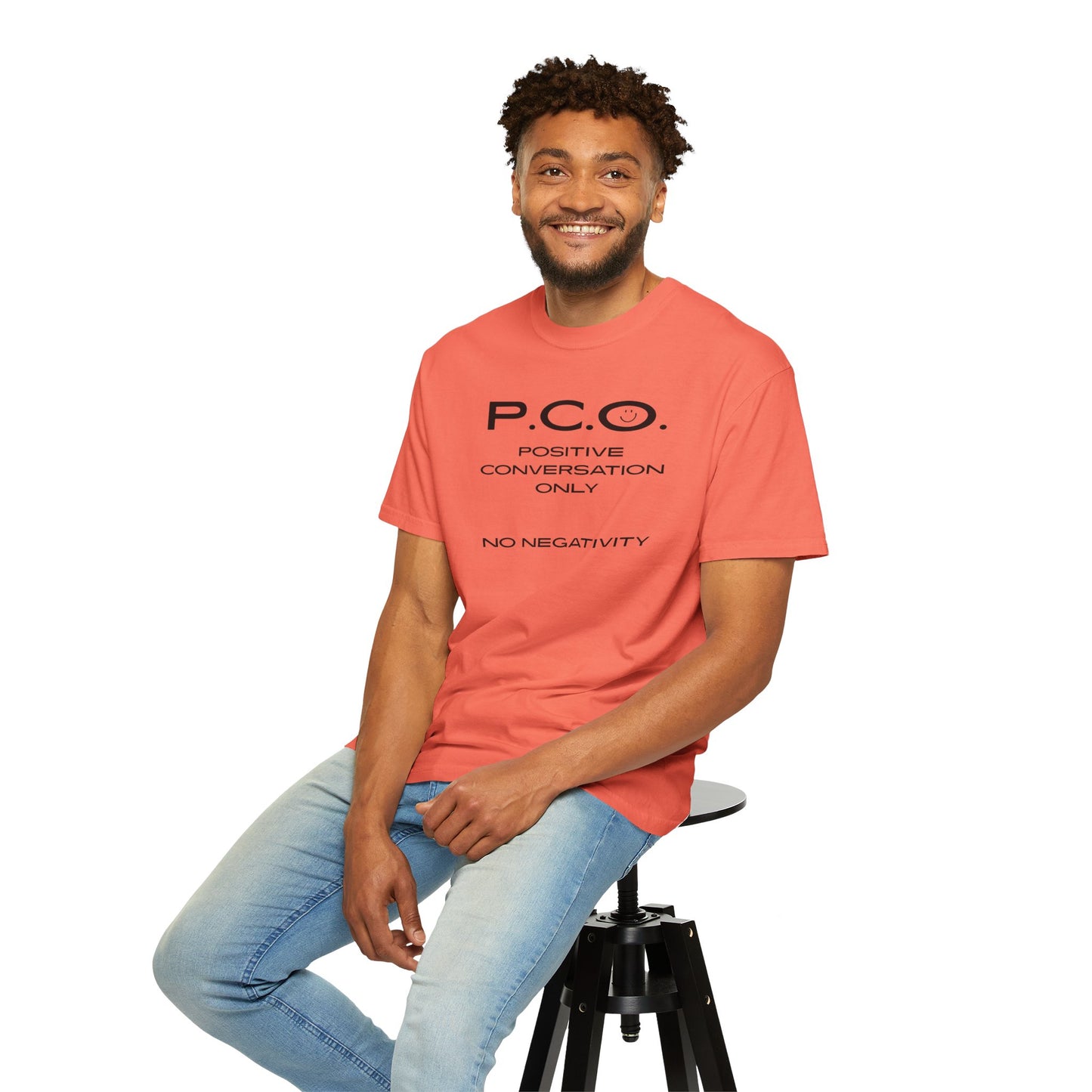 PCO - Positive Speech Reminder T-Shirt — 'No Negative Conversations' Motivational Tee