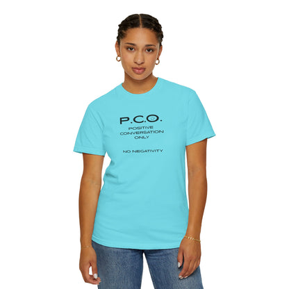 PCO - Positive Speech Reminder T-Shirt — 'No Negative Conversations' Motivational Tee