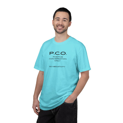 PCO - Positive Speech Reminder T-Shirt — 'No Negative Conversations' Motivational Tee