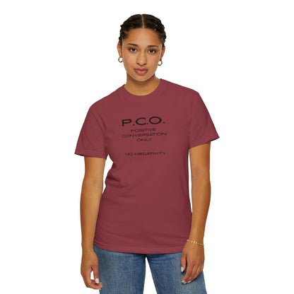 PCO - Positive Speech Reminder T-Shirt — 'No Negative Conversations' Motivational Tee