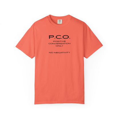 PCO - Positive Speech Reminder T-Shirt — 'No Negative Conversations' Motivational Tee