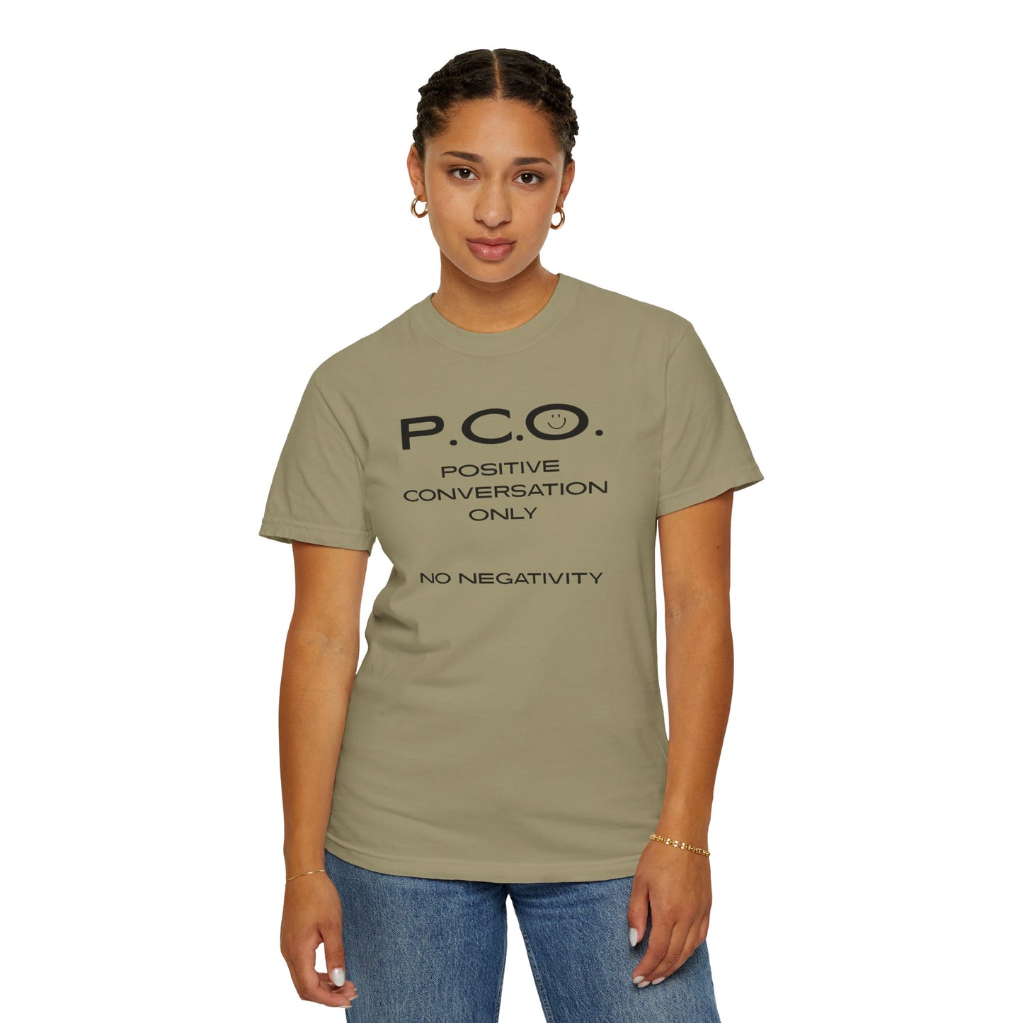 PCO - Positive Speech Reminder T-Shirt — 'No Negative Conversations' Motivational Tee
