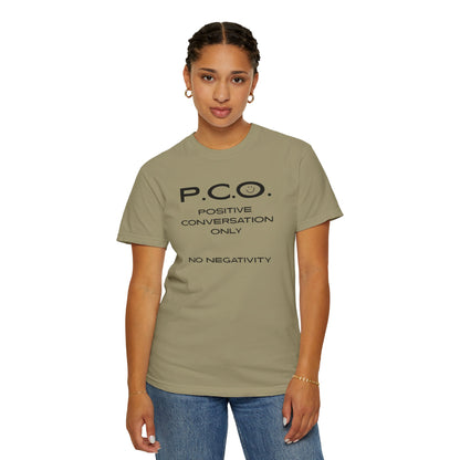 PCO - Positive Speech Reminder T-Shirt — 'No Negative Conversations' Motivational Tee