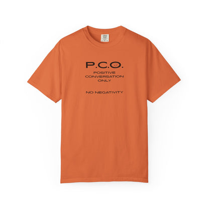 PCO - Positive Speech Reminder T-Shirt — 'No Negative Conversations' Motivational Tee