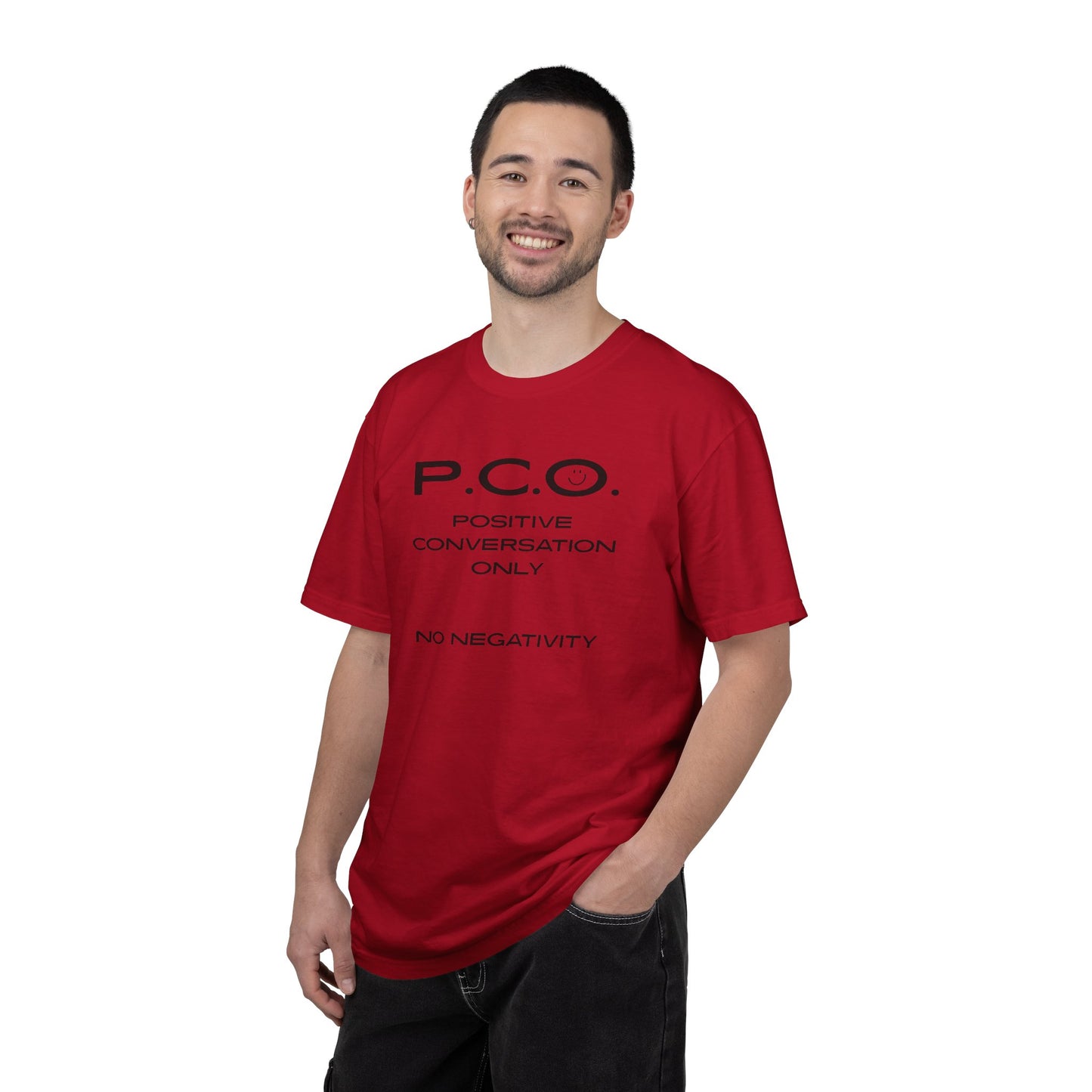 PCO - Positive Speech Reminder T-Shirt — 'No Negative Conversations' Motivational Tee