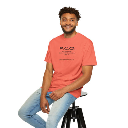 PCO - Positive Speech Reminder T-Shirt — 'No Negative Conversations' Motivational Tee