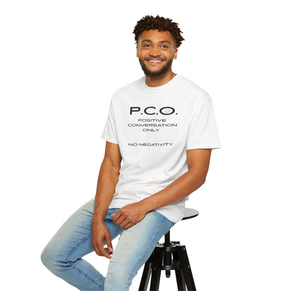 PCO - Positive Speech Reminder T-Shirt — 'No Negative Conversations' Motivational Tee