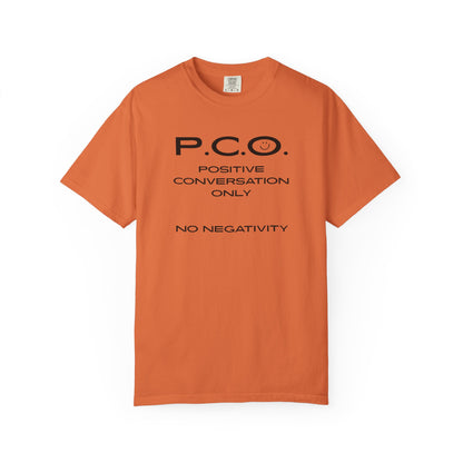 PCO - Positive Speech Reminder T-Shirt — 'No Negative Conversations' Motivational Tee