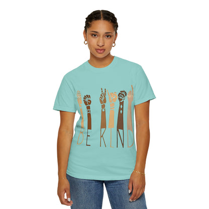 Be Kind T-Shirt — Diverse Hands ASL Design