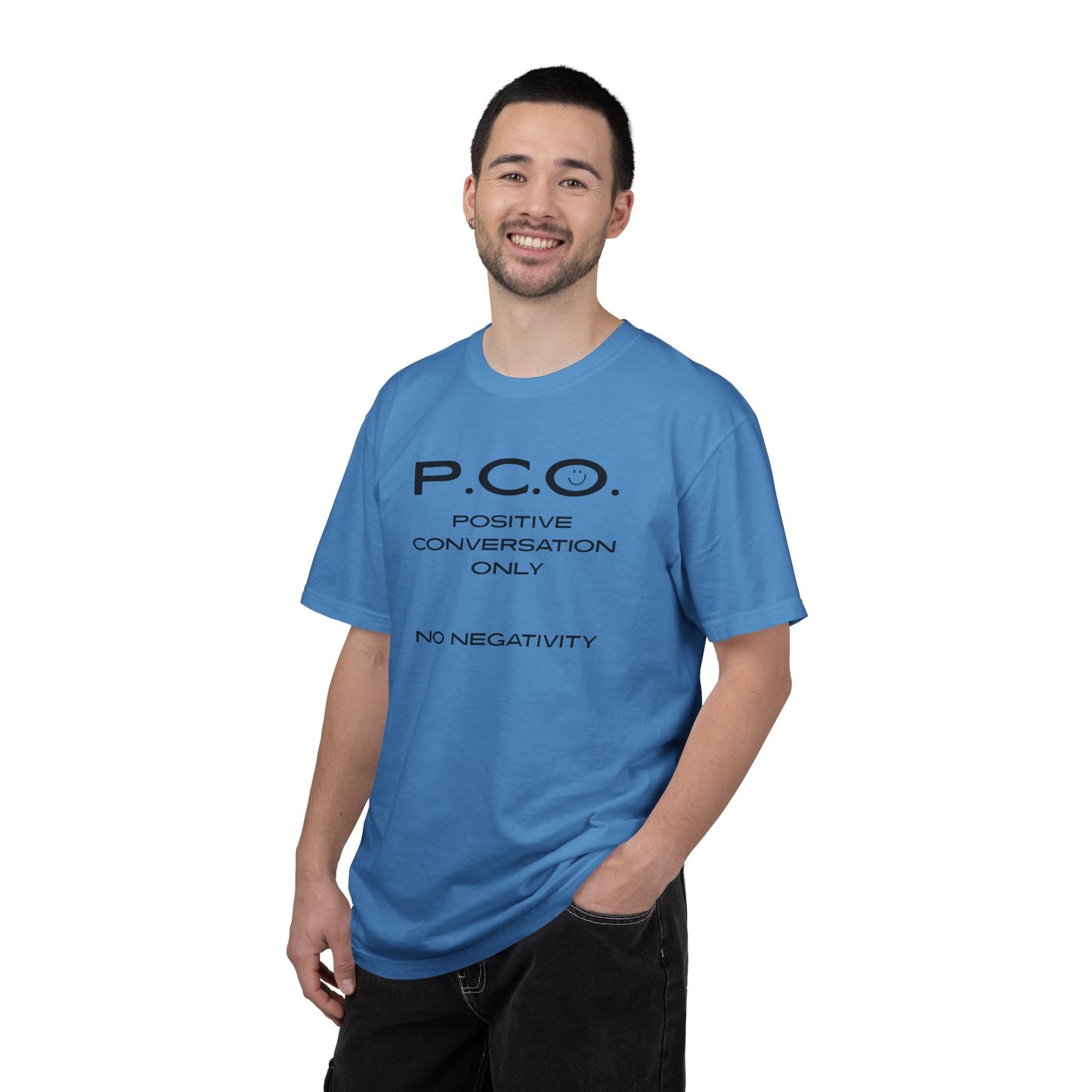 PCO - Positive Speech Reminder T-Shirt — 'No Negative Conversations' Motivational Tee