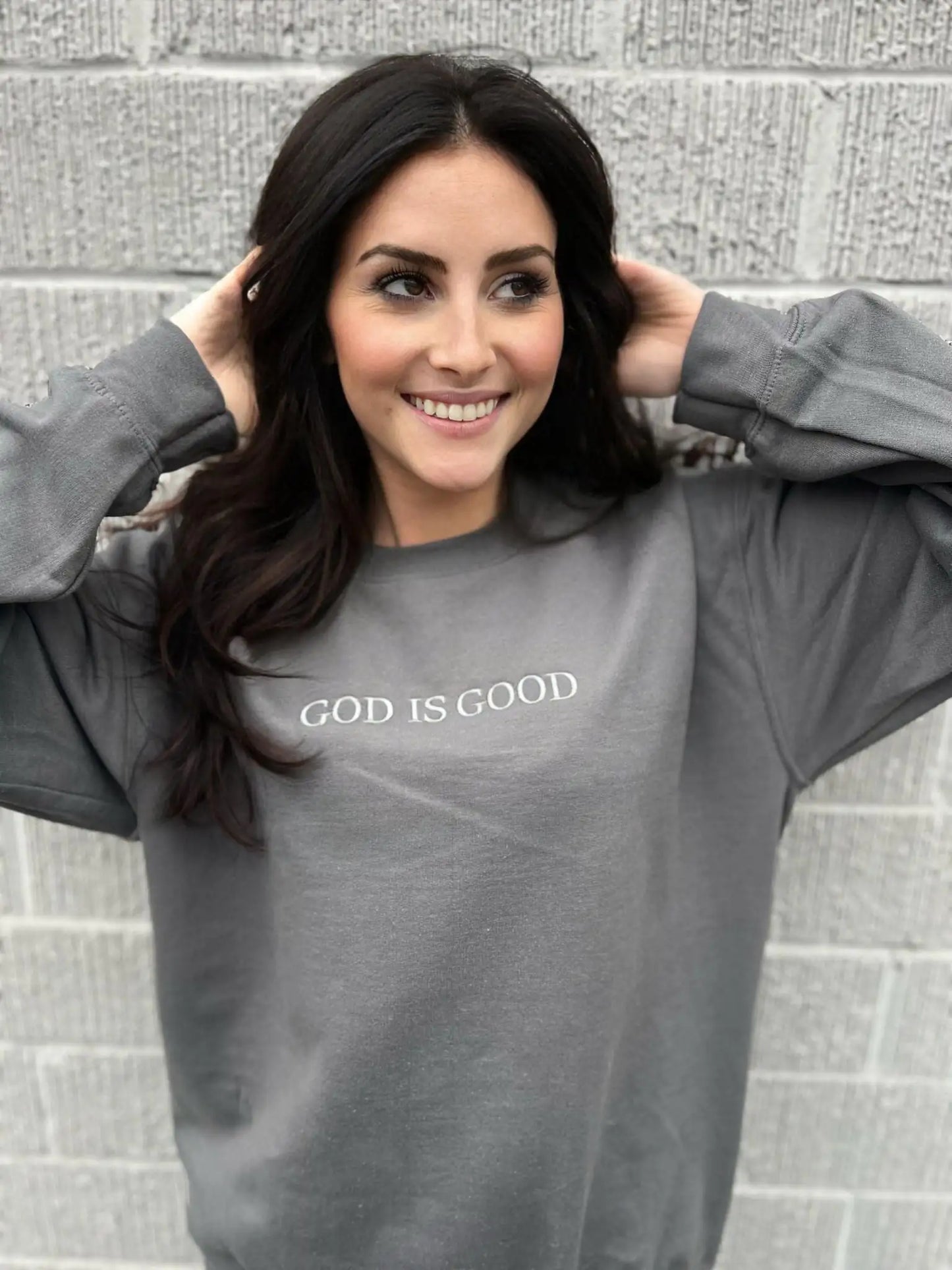 God Is Good Embroidered Sweatshirt