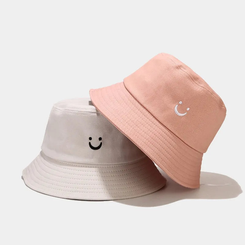 Embroidery Smile Face Expression Bucket Hat