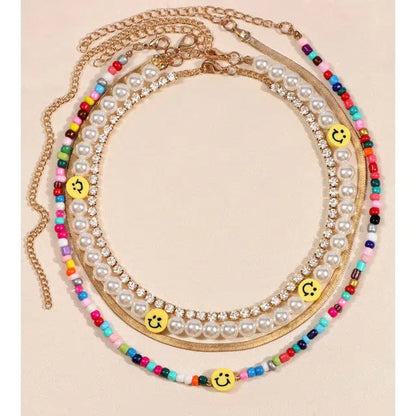 Acrylic Smiley Beads Necklace