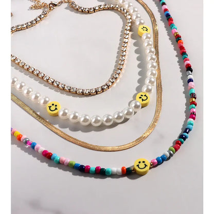 Acrylic Smiley Beads Necklace