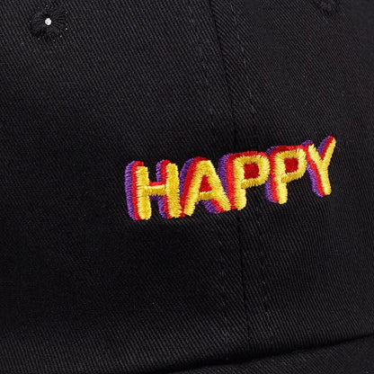 Slouch Happy Text Logo Dad Hat