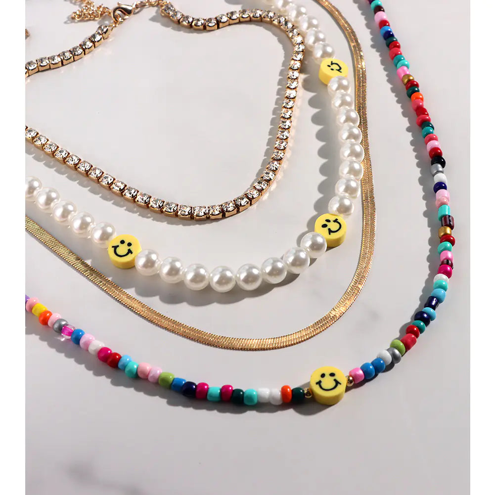 Acrylic Smiley Beads Necklace