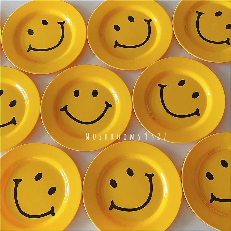 Yellow Smiley Face Dinner Plate