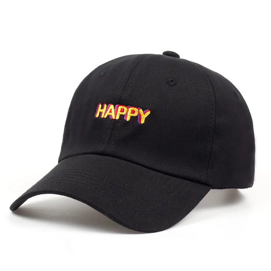 Slouch Happy Text Logo Dad Hat